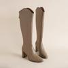 Long Tube Boots For Women  New European And American Style High-Heeled Back High Tube Plus Size Knight Boots For Women