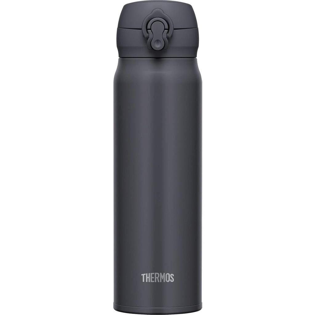 Thermos Vacuum Insulated Portable Mug 600ml Smoke Black Easy To Clean with Removable Stainless Steel Keeps Drinks Hot or - Mouthpiece, Lightweight,
