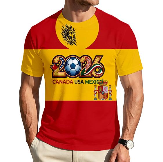 Men's Crew Neck Short Sleeve T Shirt with Switzerland 2026 Soccer Print Comfortable Fit Day Top