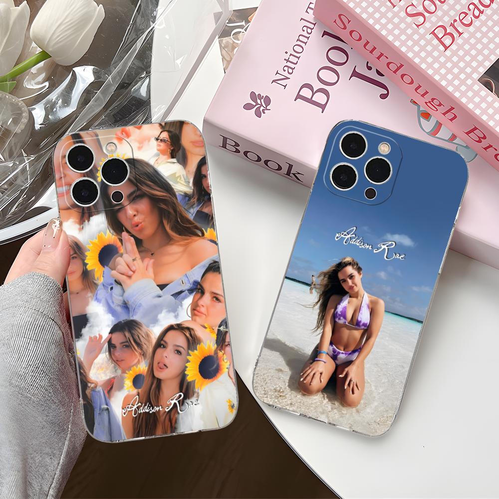 Addison Rae Mobile Phone Case for iPhone 17 16 15 14 13 12 11 X XR XS Air Pro Max Plus Mini Clear Colorful Cover Cover Pretty