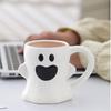 Roztomilé hrnčeky z bieleho porcelánu s tematikou ghúlov, odolná keramika, ideálne na halloweenske dekorácie alebo do kancelárie