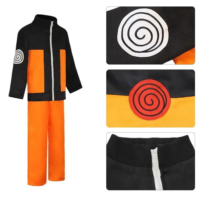 Adult Akatsuki Cosplay Costume Kids Anime Ninja Uniform Uzumaki Costumes Set Jacket Pant Headband Frog Wallet Kunai Shurike NM18