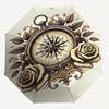 1 Stück Kompassrosen Automatischer Öffnungs-/Schließschirm mit Winddichtigkeit, stabiles 8-Rippen-Dach, langlebige Rippen, modisches Design 1300A