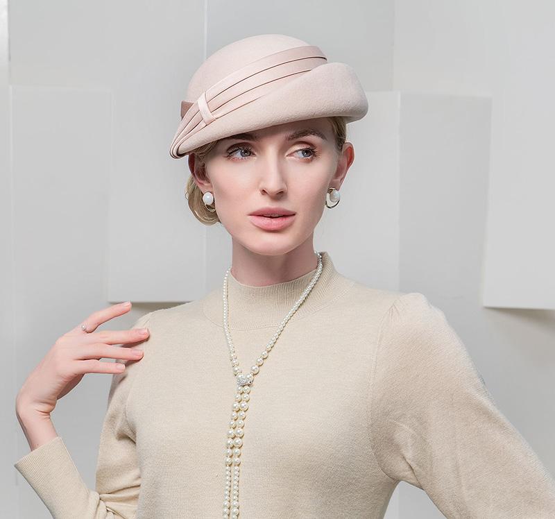 

FS Elegant Millinery Fascinator Beret Wool Hats For Women Wedding Church Tea Party Pillbox Cap Ladies 2023 Fedoras Chapeau Femme 56 to 58cm