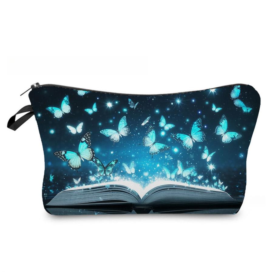 Women Butterfly Print Cosmetic Bag Toiletries Organize Travel Storage Case 6966