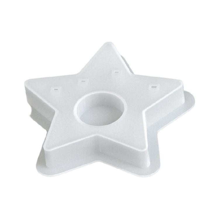 Easy Release Silicone Mold for Crafting Candle Holder Star Shaped Gypsum Candlestick Base Mold Jewelry Making Tool