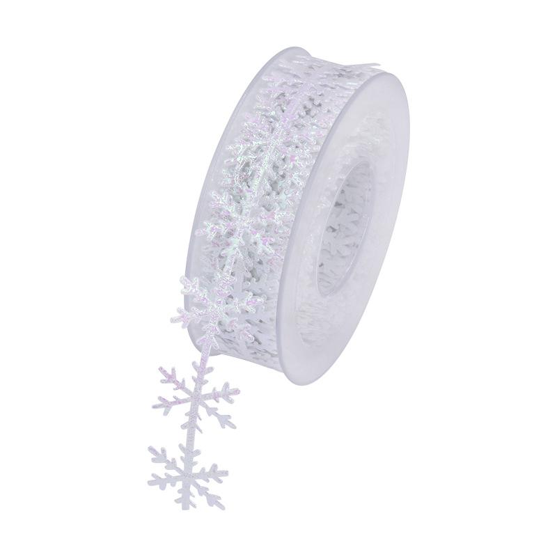 

Imitation Leather Gold Silver Snowflake Ribbon Lace Christmas Celebration Decoration Gift Packaging Ribbon 10 Meters Pull Flag 1pc белый