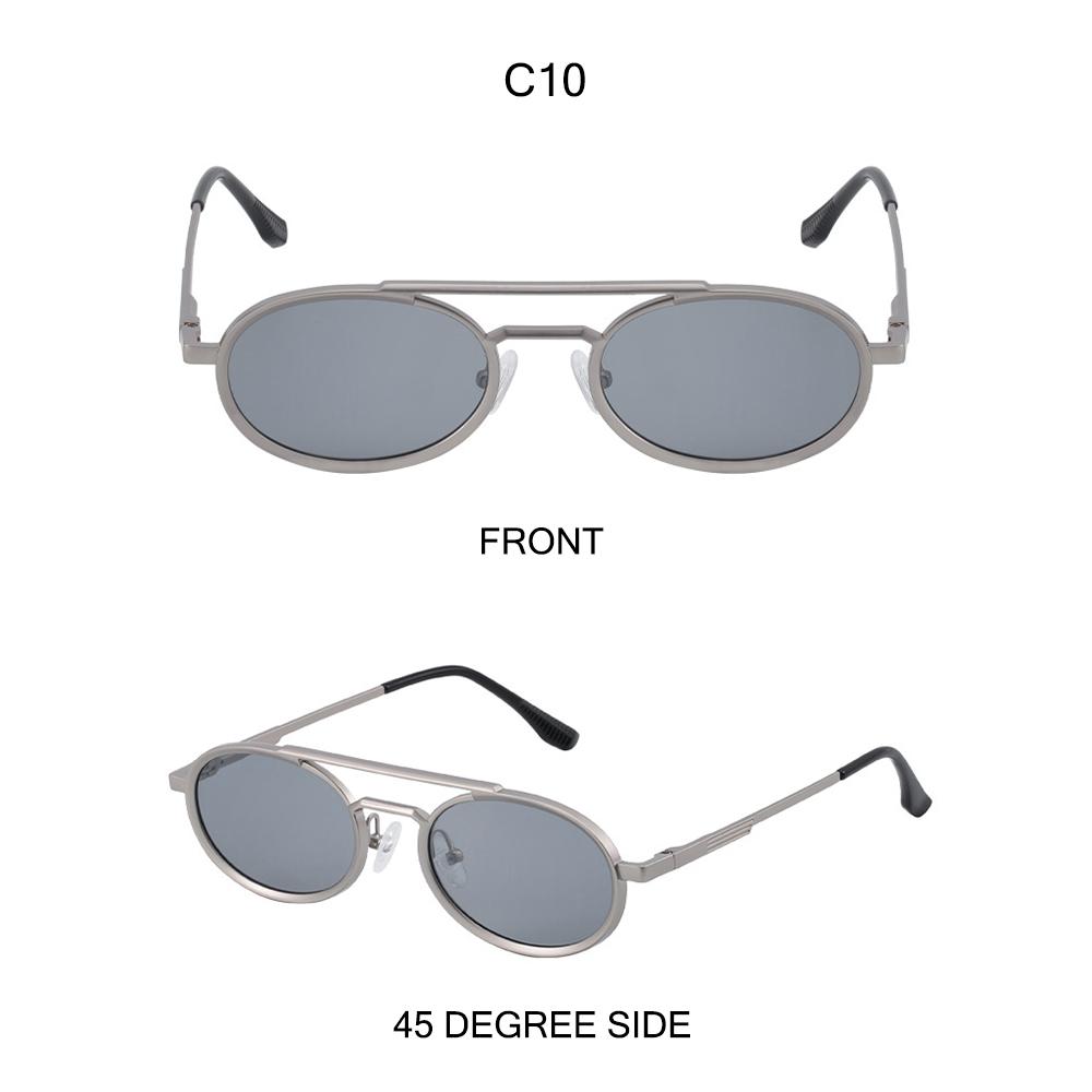 Small Steampunk Sunglasses Oval Luxury Brand Double Bridge Shades Metal Frame Uv400 Sun Glasses For Women