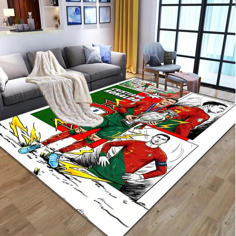Cristiano Ronaldo Pattern Rug, Indoor/Outdoor Mat, for Picnic, Gameroom, Bedroom, Office, Living Room, Home Decor Carpet, Birthday Gift