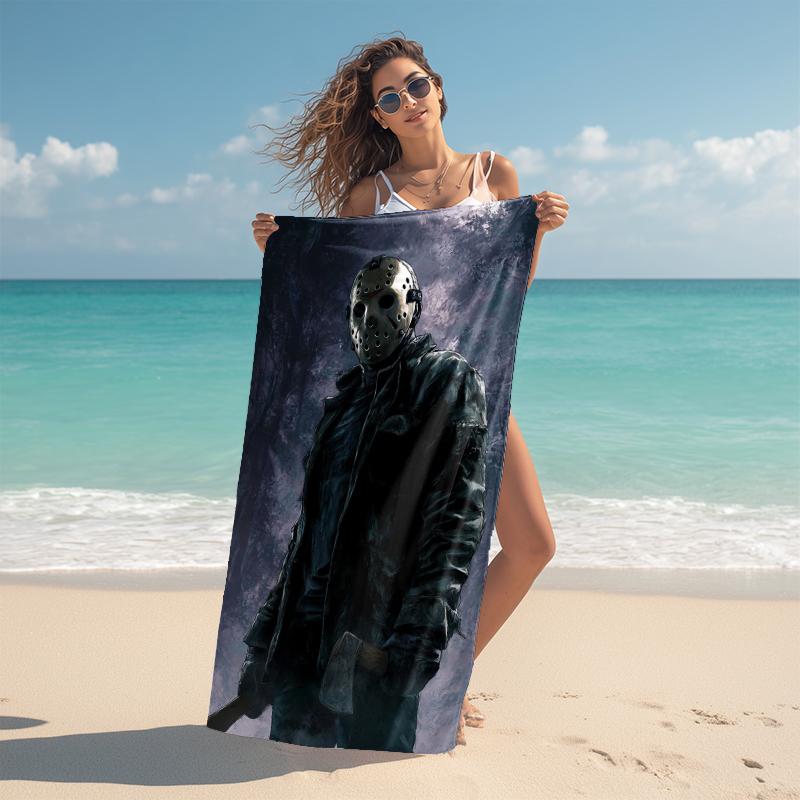 1Pc Friday 13Th Horror Beach Towel Microfiber Beach Towel Thin Absorbent For Beach Swimming Yoga Bath Sports 0917168