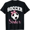 Soccer Sister Cute Bow Soccer Ball T-Shirt