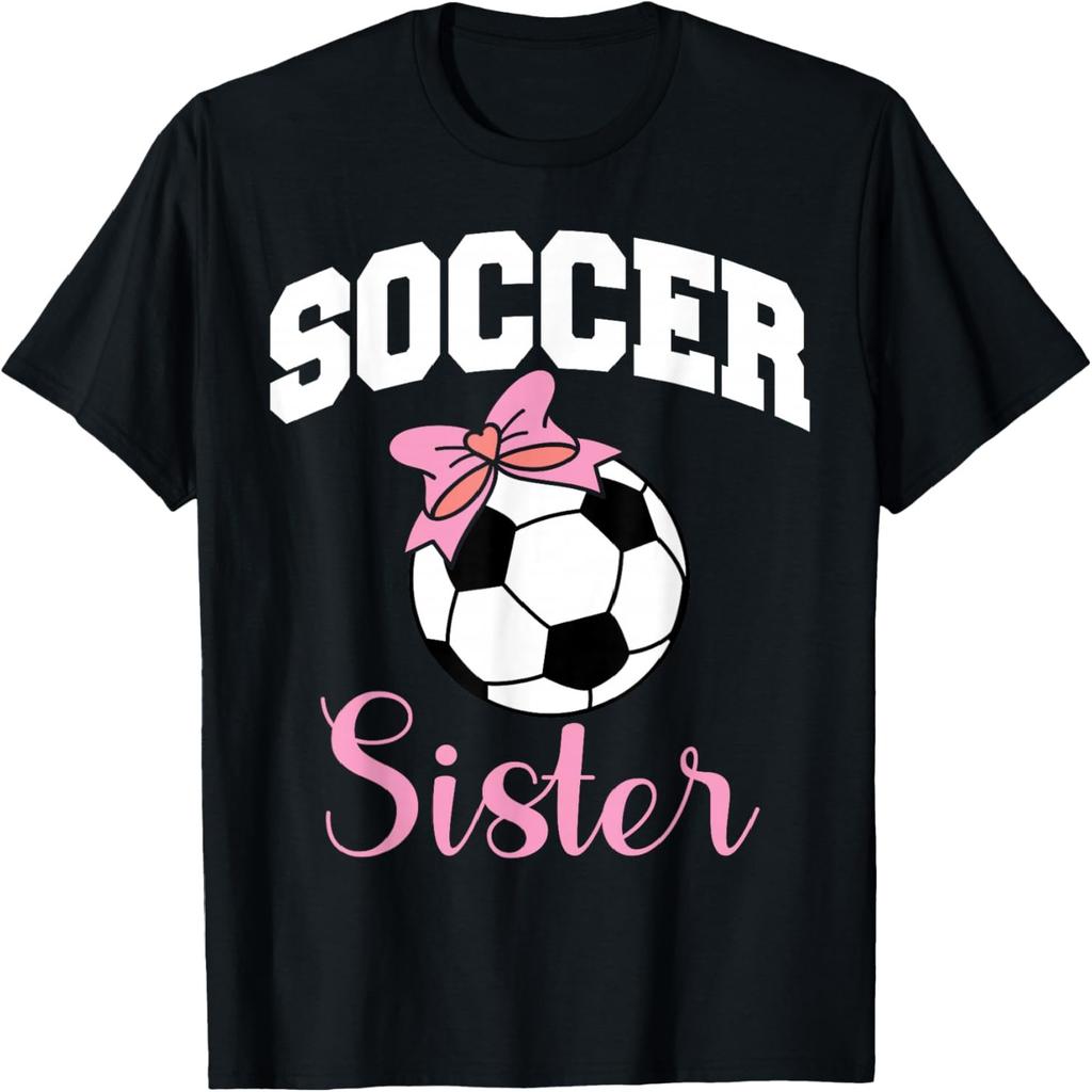 Soccer Sister Cute Bow Soccer Ball T-Shirt