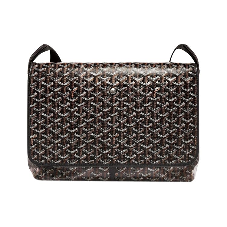 Goyard CAPETIEN Canvas With Leather Messenger Bag, Shoulder Bag, Crossbody Bag Medium Unisex Black CAPETIMMLTY-01CG01P