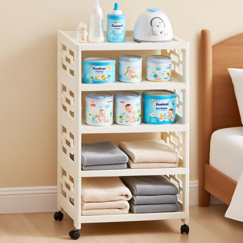 Multi-Layer Movable Storage Rack for Kitchen and Shoes