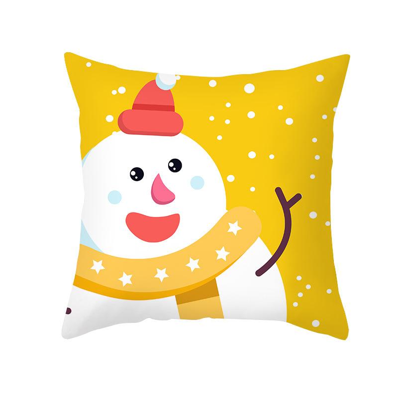 Cartoon Print Christmas Pillow Cover Office Sofa Cushion Pillow Cover Cross-border Home