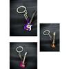 Sweet Cool Wind Metal Colorful Stainless Steel Guitar Keychain Y2k Niche Retro Bag Pendant Round Buckle Accessories