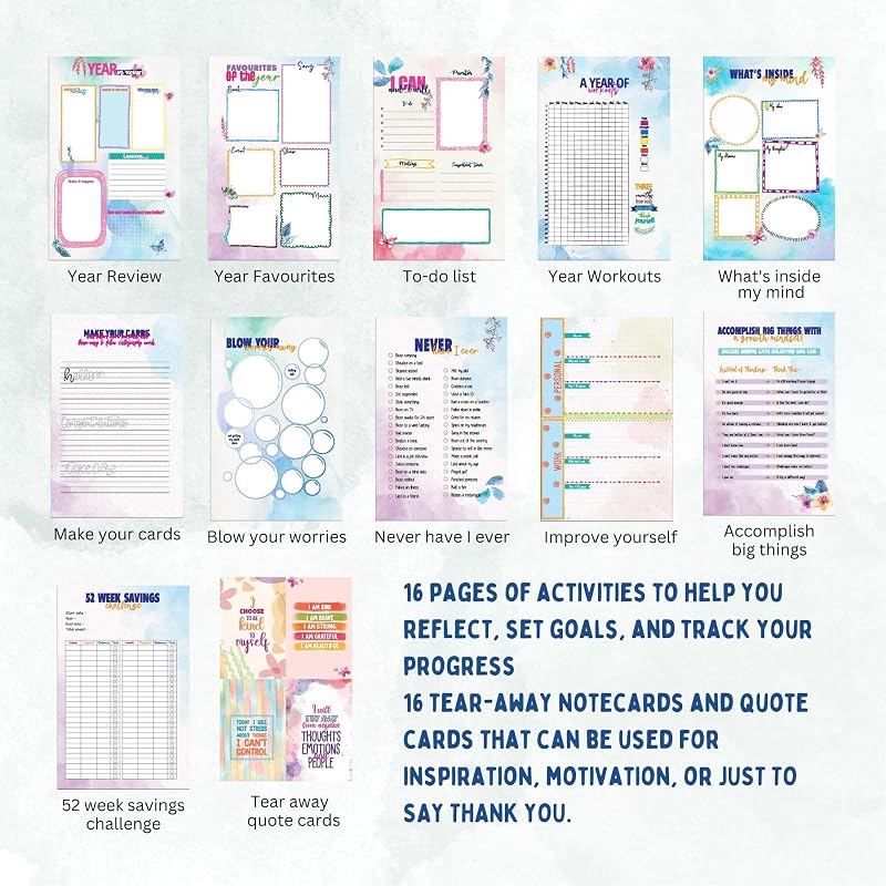Doodle Undated Yearly Planner (A5, Wiro Bound Hard Cover) | 216 Ruled Pages, 80 Gsm Paper | Daily, Monthly & Yearly Plan