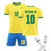 Heim Gelb Mit Socken 10 Neymar 20 Vinicius Fußball Uniform Set