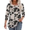 Women's Fashion Casual Vintage Floral Print Round Neck Sevenfold Sleeve T-shirt Top