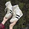 Inner height-increasing boxing shoes soft sole women's summer retro fashion versatile casual high-top racing shoes tide