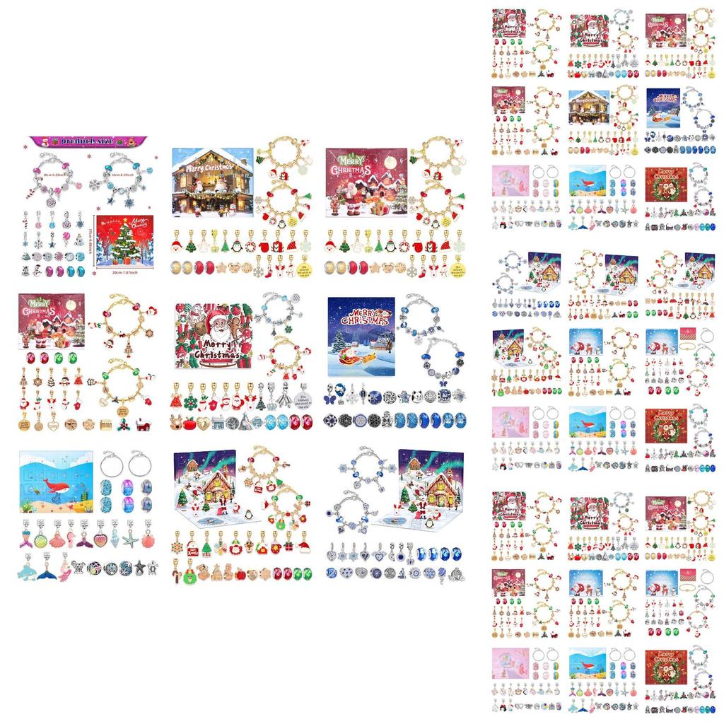 Charming Gold Christmas Children's Bracelet Diy Jewelry Festive Holiday Gift Box