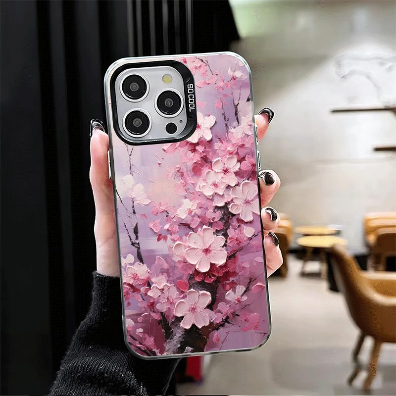 Cherry Blossom Sakura Fashion Soft Phone Case for iPhone 15 16 17 Pro Max 17Air 16E 14 Plus 13 12 Mini Shockproof Cover Back She