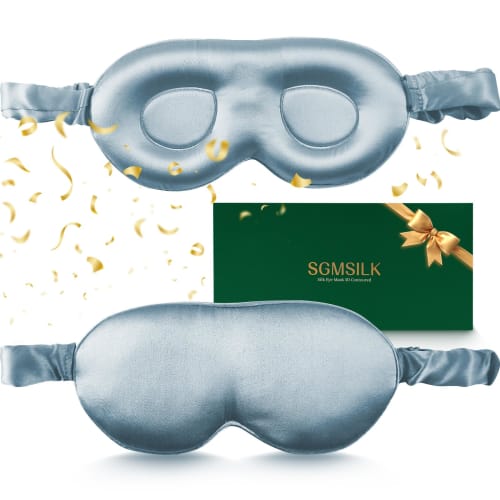

SGMSILK Eye Mask, Premium 22 Momme 100% Natural Silk, 3D Shape, Breathable, Light Blocking, No Pressure, Adjustable Length, Blindfold, Eye Pillow, Sil