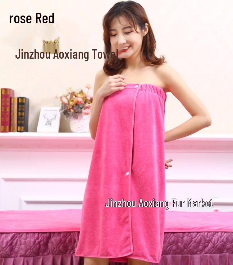 Wrap Chest Bath Towel for Women - Strapless Sauna Skirt with Buckle, Absorbent & Soft, Engraved Logo