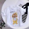 Girls Fashionable Pure Cotton TShirt with Teddy Bear Cartoon Pattern Summer Clothing Fun Childrens Wear Y2K Style