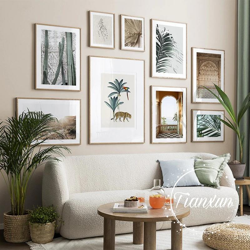 Abstraction Palm Leaf Plant Canvas Painting Botanical Nordic Wall Art Poster Print Scandinavian Decoration Picture Artwork Decor No Frame