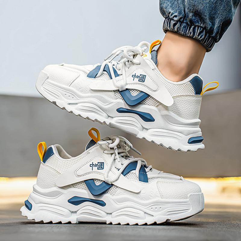 New Fashion Men 's Four Seasons Comfortable Thick Sole Shoes Students BoysTrending Soft Sole Breathable Casual Running Sneakers