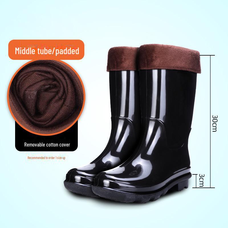 2025 Men's Waterproof Non-Slip High-Top Mining Boots with Thick Soles and Reflective Strips for Coal Mine Protection