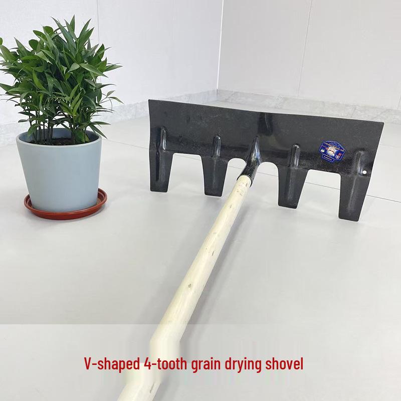 Enhanced Multi-Purpose Grain and Snow Rake: Durable Iron Tool for Drying, Harvesting, and Snow Removal
