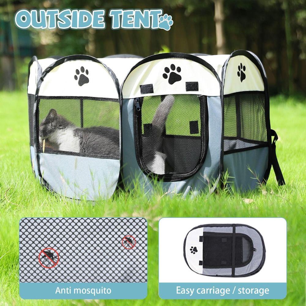 Foldable Pet Playpen Portable Pet Exercise Pen Pet House  Indoor Outdoor Travel Camping Use