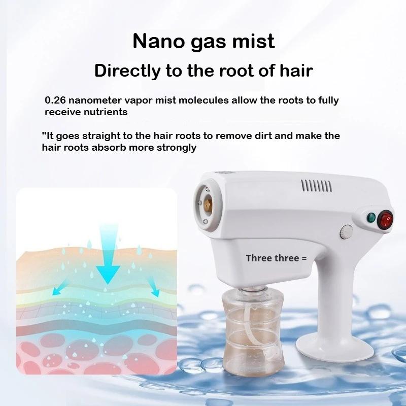 Barber Nano Blue Light Sprayer Negative Ion Electric Steam Spray Disinfection Gun Atomizer Tools For Salon Perm Hydration Care