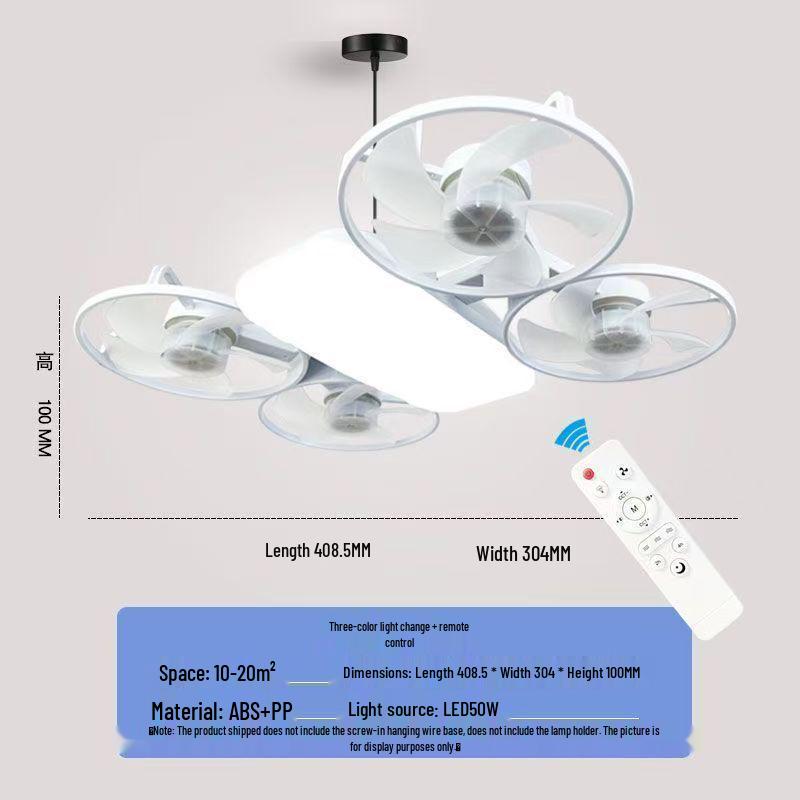 Nordic Smart Ceiling Fan with Silent Operation & Remote, Energy-Saving Eye Protection Light for Bedroom
