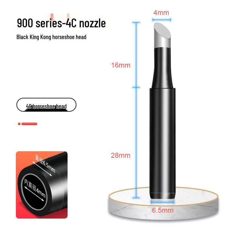 Black Gold Steel 936 Universal Soldering Iron Tip for 937 Stations: Pointed, Horseshoe, Knife Head Styles.