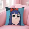 Cute Anime PPop Team Epic Cushion Cover Pillowcase Short Plush Invisible zipper Room Sofa Cushion Cover