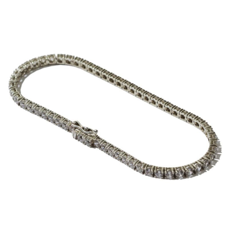 KRUCHI CZ Tennis Chain Bracelet (Silver)