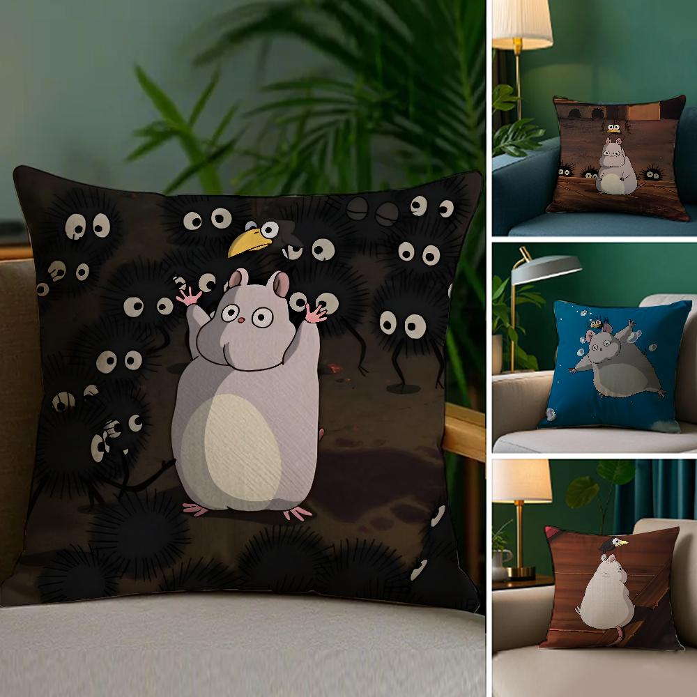 S-Spirited A-Away Pillow Case Plush Fabric Soft Double Sided Print Sofa Cushion Cover Throw Pillow Covers