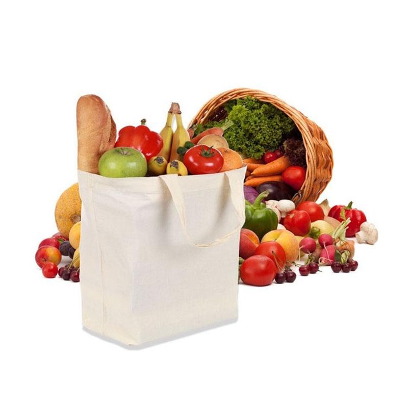 Canvas Shopping Bag Portable Folding Tote Bags Handbag for Outdoor Travel Women Shoulder Bag Reusable Shopper Storage Bag Pocket