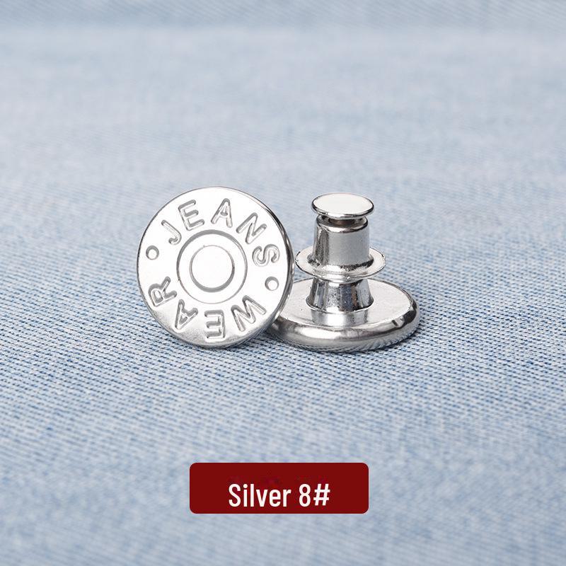 Adjustable Waist Jeans with No Nails, Detachable Waistband, and Tighten Buttons