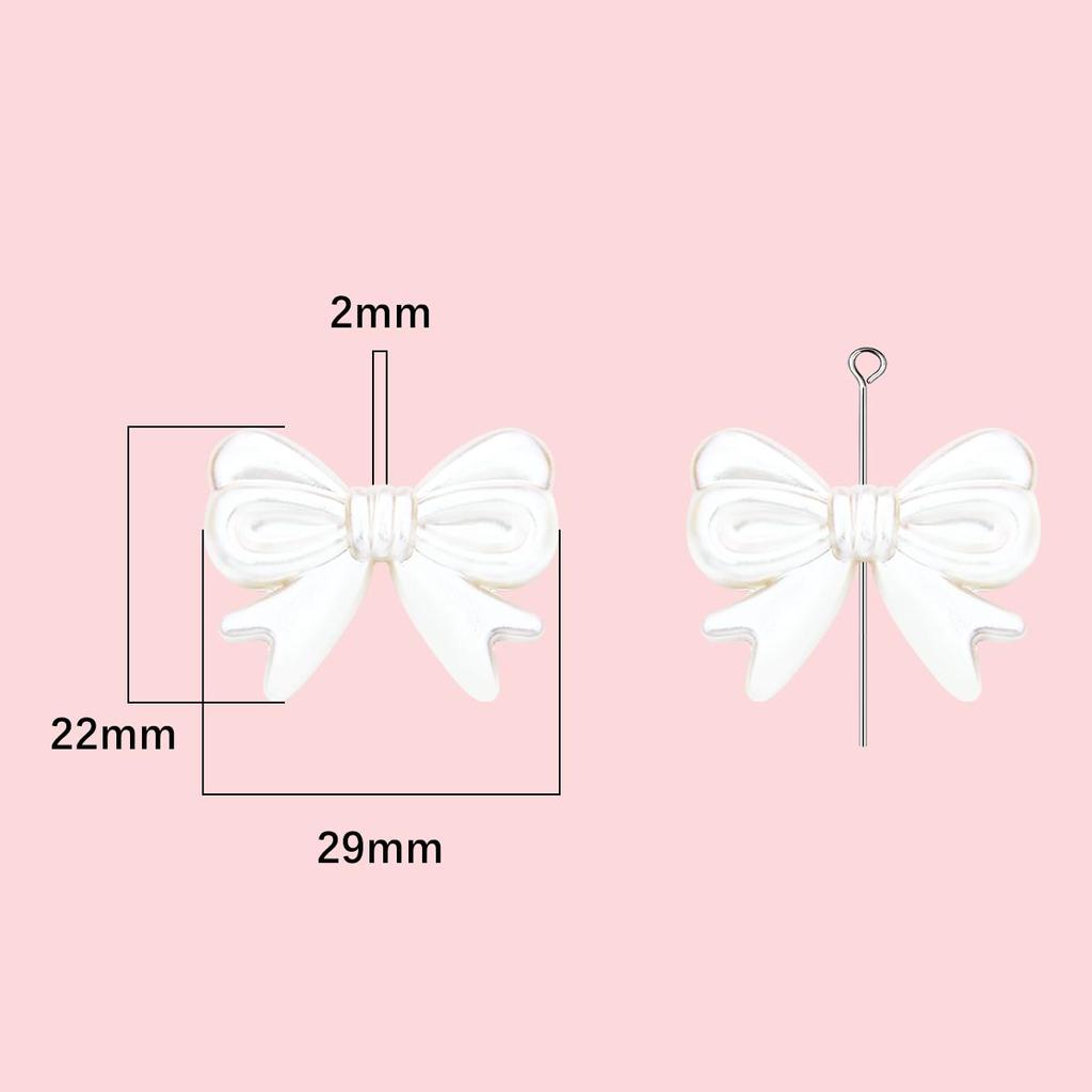 4Pcs 22*29mm Acrylic Magic Colors Bowknot Accessories For Jewelry Making DIY Charm Decoration
