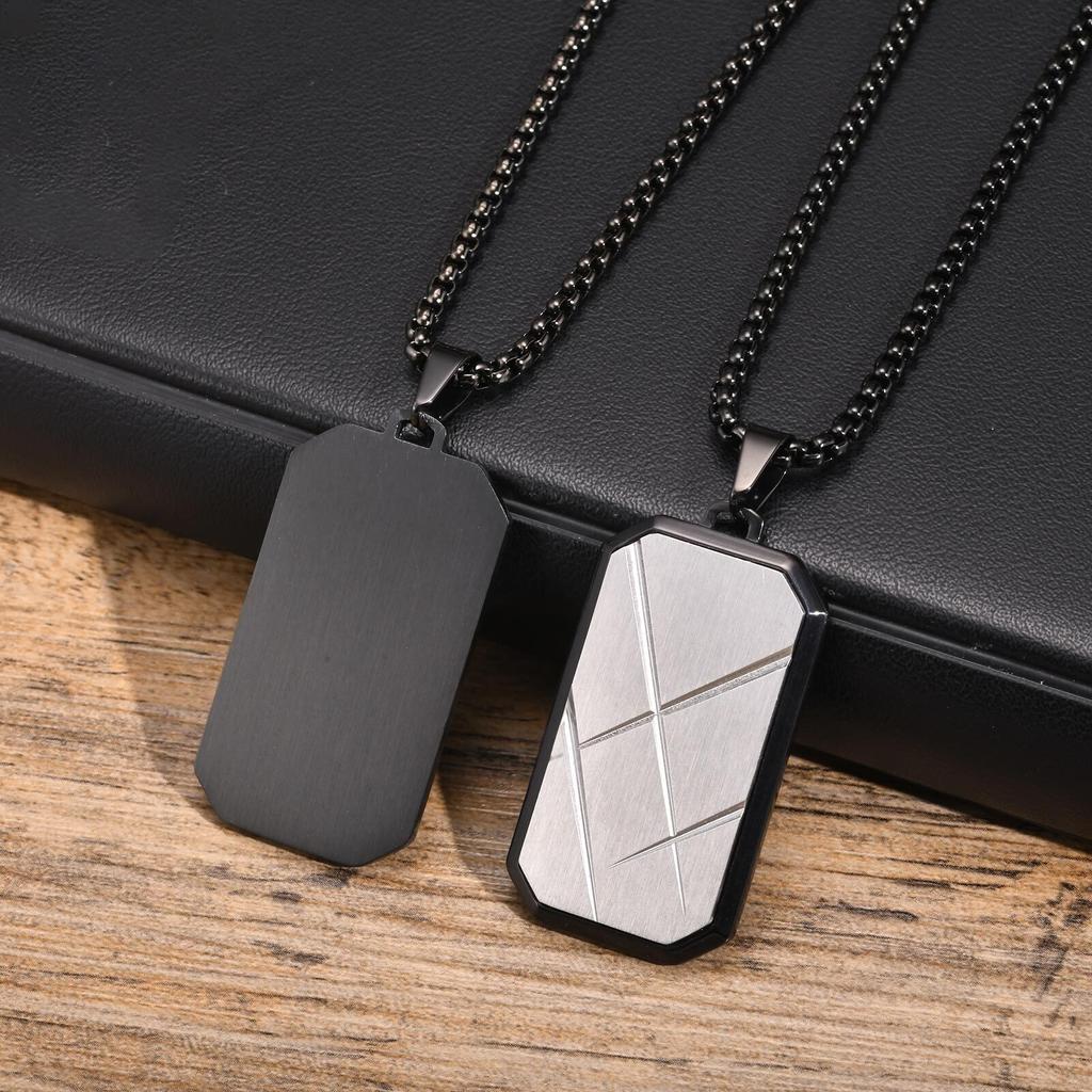 Stylish Dogtags Necklace for Men Boy,Waterproof Stainless Steel Pendant Necklaces,Birthday Anniversary Jewelry Gift