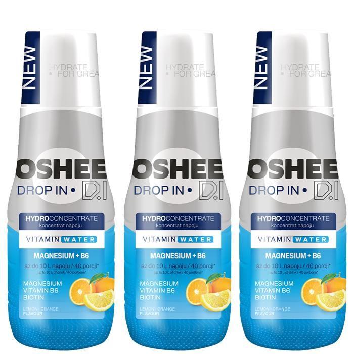 Hydroconcentré vitaminé - Oshee - Drop In Magnésium B6 Citron Orange - 3x500ml - Boisson énergie hydratation