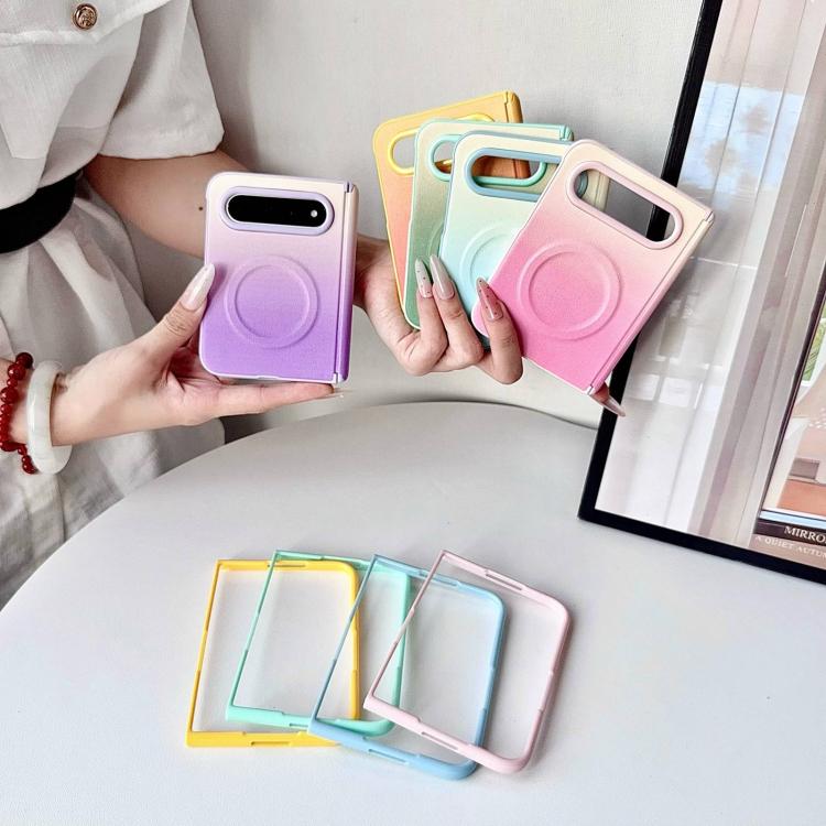 Hinge Dual Magnetic Gradient Leather Texture Phone Case
