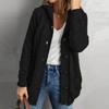 Women's Solid Color Long Sleeved Casual Pocket Knitted Sweater Cardigan Jacket