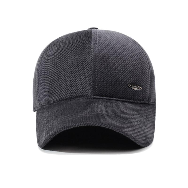 Men's Autumn Winter Woolen Hat Middle-Aged and Elderly Thick Warm Ear Protection Baseball Cap