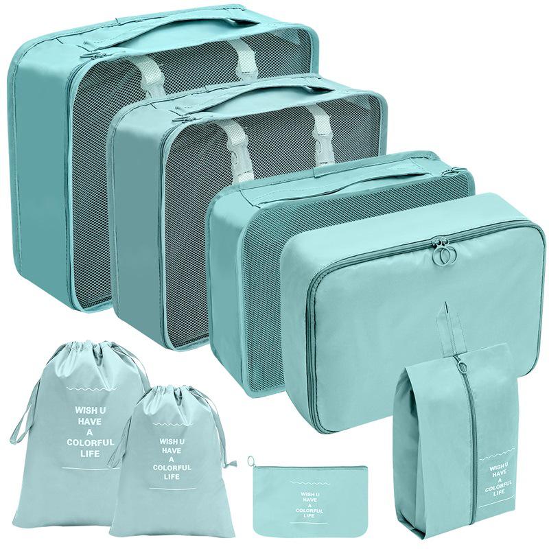 Travel Storage Set: Foldable Toiletry, Makeup, Clothes, Shoes, Digital Accessories, and Drawstring Luggage Bags.
