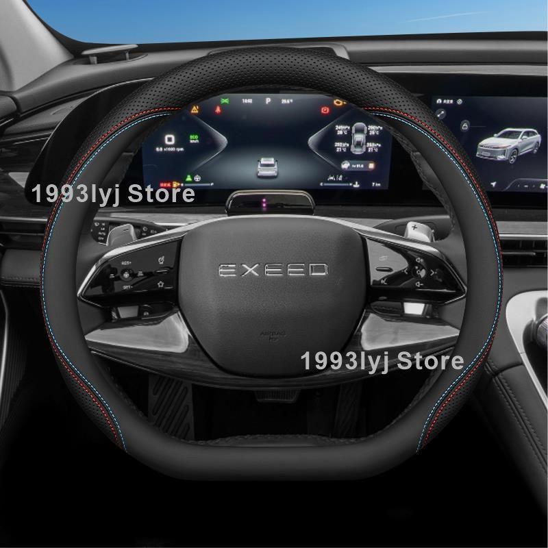 Leather Car Steering Wheel Cover For Chery Exeed TXL LX VX RX 2025 2024 2023 Non-slip Car-styling Auto Accessories
